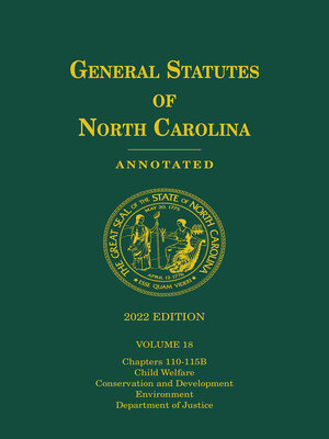 cover image of General Statutes of North Carolina Annotated